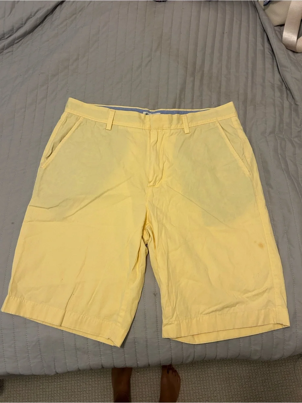 J. Crew Pale Yellow Flat Front Men's Shorts